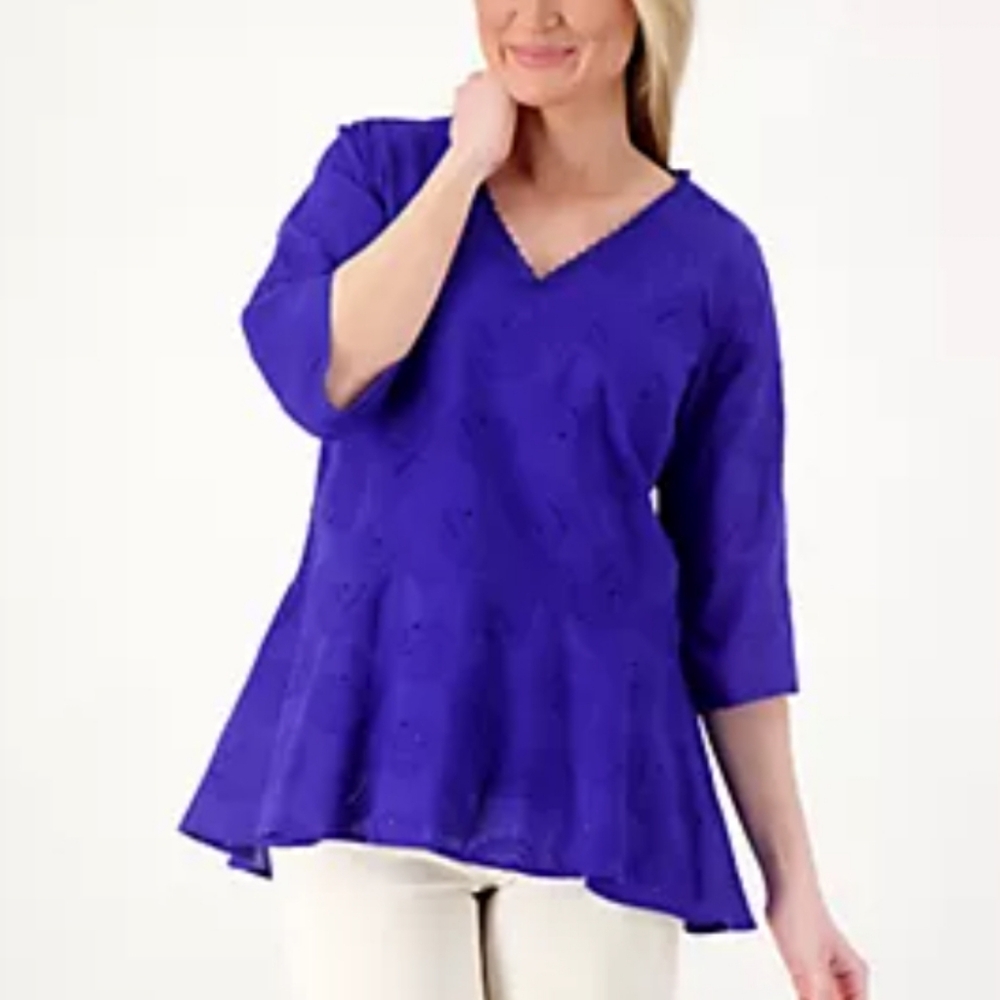 Isaac Mizrahi Paisley Peplum Tunic